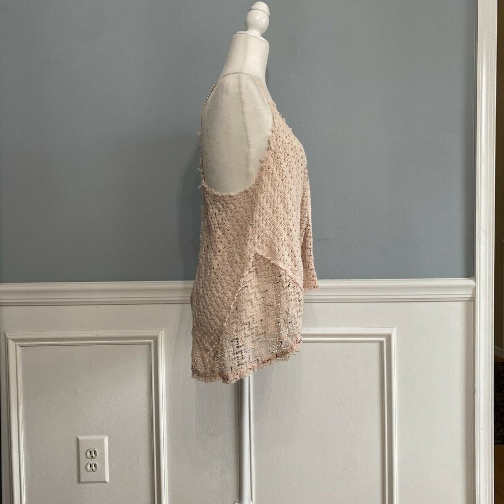 Free People Crochet Racerback Knit Boho Flowy Top - Picture 4 of 7